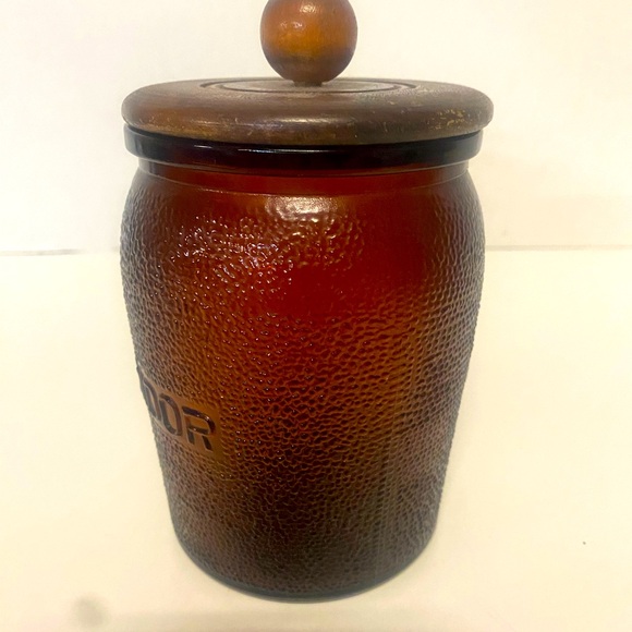 Dun-rite Glass Humidor Amber Glass Rare Find Vintage Tobacciana Snuff Jar - Picture 3 of 12